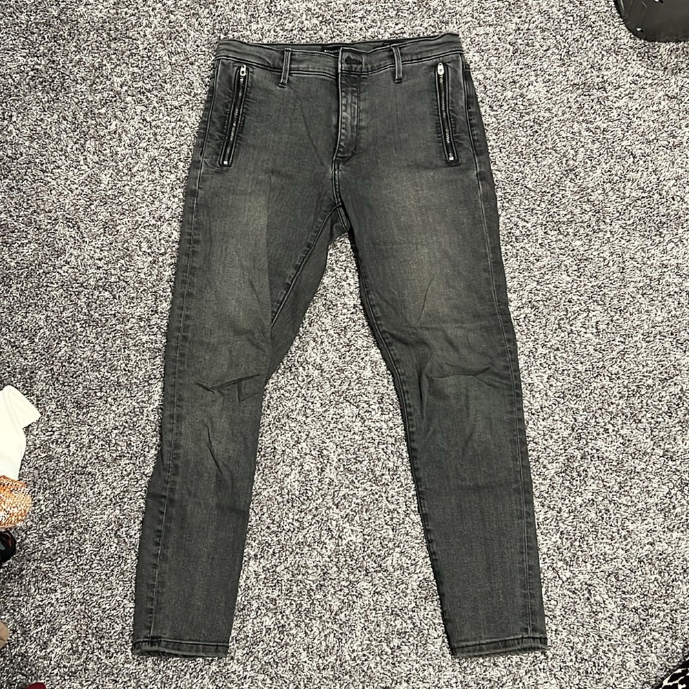 Banana Republic Mid Rise Skinny Utility Black Washed Jean size 4/27